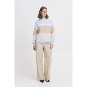 Jersey de cuello alto a rayas para mujer b.young Omea 2 image-1