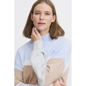 Jersey de cuello alto a rayas para mujer b.young Omea 2 image-5