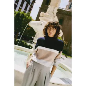 Jersey de cuello alto a rayas para mujer b.young Omea 2 image-4