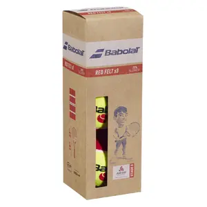 Tube of 3 tennis balls Babolat Red Felt image-0