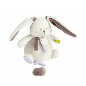 Baby nat' taupe rabbit music box image-0