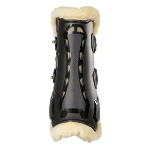Open Front Horse Boots with Fur Back on Track airflow image-0