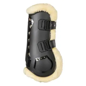 Open Front Horse Boots with Fur Back on Track airflow image-1