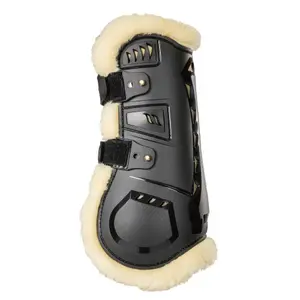 Open Front Horse Boots with Fur Back on Track airflow image-3