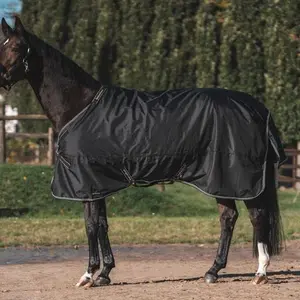 Horse Rug with Neck Cover Back on Track Obsidian 150g image-1