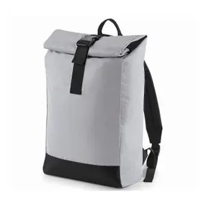 Reflective backpack with roll-top closure Bag Base image-0