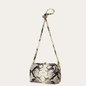 Cream Python Effect Handbag for Women Balagan Rofe M image-3