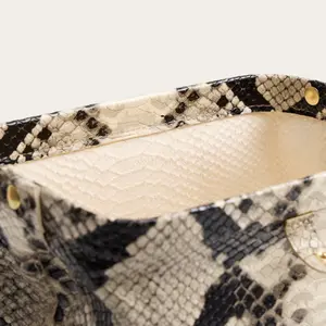 Cream Python Effect Handbag for Women Balagan Rofe M image-4