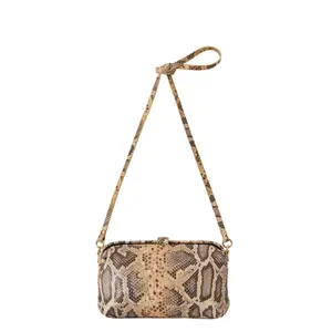 Beige Python Effect Handbag Women Balagan Rofe M