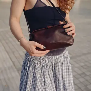 Dark Brown Handbag Women Balagan Rofe M image-1