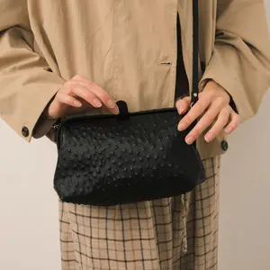 Ostrich Effect Handbag Women Balagan Rofe M image-1