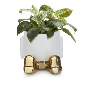 Pot de fleur céramique Balvi Mr.Sitty Gold Edition image-0