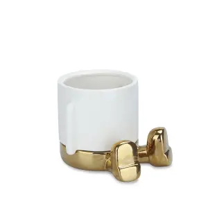 Pot de fleur céramique Balvi Mr.Sitty Gold Edition image-1