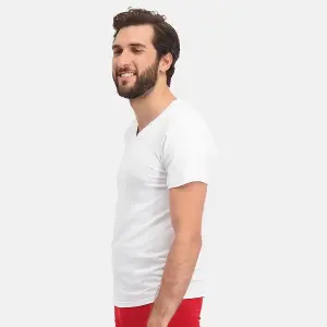 T-shirt με V λαιμόκοψη Bamboo Basics Velo (x2) image-1