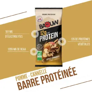 Barre de nutrition protéïnée bio Pomme Baouw image-1