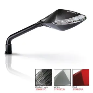 Pair of motorcycle turn signal mirrors Barracuda image-0