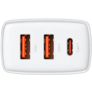 Adaptateur secteur 2x ports USB-A + 1x port USB-C 30W Baseus Compact image-3