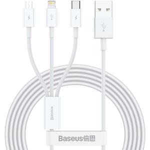 Câble USB 2.0 3 en 1 type A vers micro USB, type C & lightning Baseus Superior
