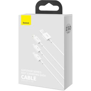 Câble USB 2.0 3 en 1 type A vers micro USB, type C & lightning Baseus Superior image-1