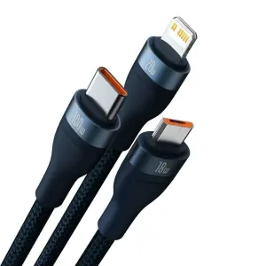 Flash series 3-in-1 universal fast-charge data cable (usb-a to micro + lightning + type-c) 100w Baseus Flash Series image-1