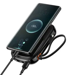 External battery with digital display and integrated type-c c+u qc scp afc fcp 22.5w Baseus Qpow image-3