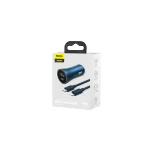 Ładowarka samochodowa usb i usb-c pd 3.0, qc 4+, scp fcp afc z kablem 1m typ-c - lightning Baseus Golden Contactor Pro Dual Quick TZCCJD-03
