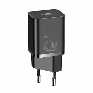 Adaptateur secteur avec mini câble type-C vers type-C 3A 1 m Baseus Super Si 1C QC 25 W EU