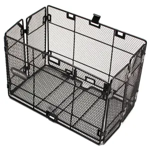 Fahrradkorb hinten Stahlwabe faltbar Spanner auf Gepäckträger Basil Catania image-0