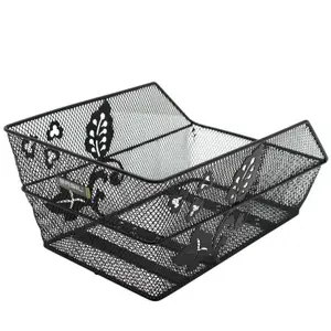 Rear bike basket steel honeycomb Basil Cento flower image-0
