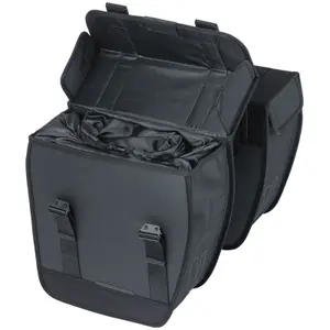 Waterproof polyester bike carrier bag with reflective piping on tour Basil (x2) image-1