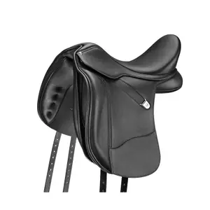 Wide dressage saddle for horse Bates image-1