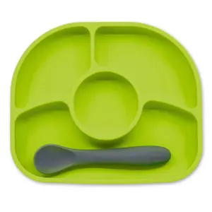 Silikone tallerken og ske til baby Bblüv Yümi