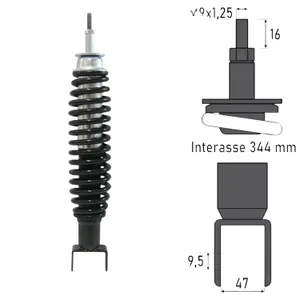 Amortisseur à ressort moto arrière BCR Piaggio Vespa Pk 50cc/Pk Xl image-0