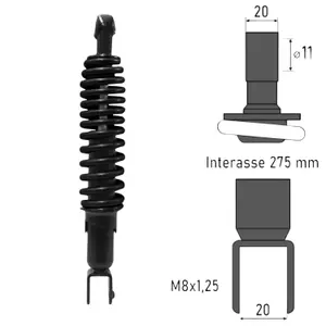 Bakre fjädring för motorcykel BCR Malaguti/Mbk/Yamaha 50cc image-0