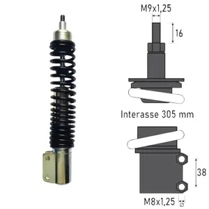 Forhjuls støddæmper til motorcykel BCR Piaggio Vespa Px 125/150cc image-0