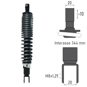 Amortisseur à ressort moto arrière BCR Mbk Skyliner/Yamaha Majesty image-0