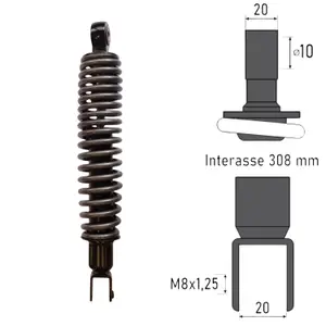 Bakre fjädring för motorcykel BCR Kymco Agility R16 50cc/Sym image-0