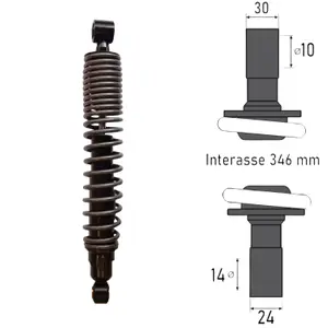 Amortisseur à ressort moto arrière BCR Piaggio Beverly 125/300cc image-0