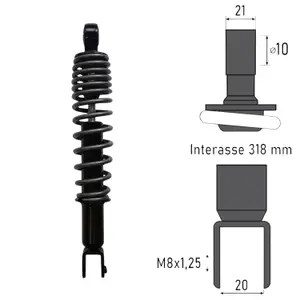 Bakre fjädring för motorcykel BCR Symphony S 125/150cc image-0