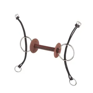 Olijfbit voor steigerende paarden in standaard lederen stang Beris image-0