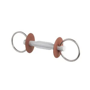 Mors 2 anneaux pour cheval bridon avec canon papillon Beris image-0