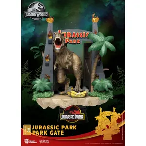 Estatueta em pvc Beast Kingdom Toys Jurassic Park diorama D-Stage Park Gate image-0