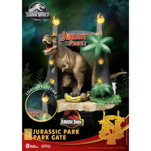 Estatueta em pvc Beast Kingdom Toys Jurassic Park diorama D-Stage Park Gate image-1