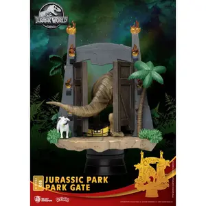 Estatueta em pvc Beast Kingdom Toys Jurassic Park diorama D-Stage Park Gate image-3