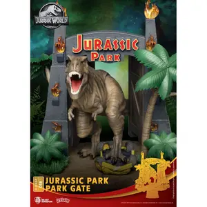 Estatueta em pvc Beast Kingdom Toys Jurassic Park diorama D-Stage Park Gate image-6