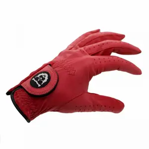 Golfhandschuh linke Hand Frau Beaver Golf Original Red Velvet image-0