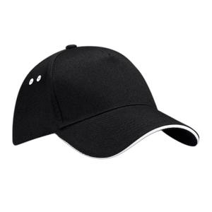 b15c-black-white-ksiltovka-5-panel-s-kontrastnim-lemem-beechfield-ultimate-black-white-tu