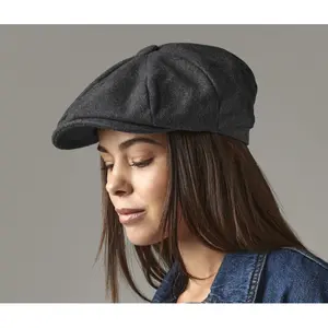 Wool newsboy baseball cap Beechfield Melton image-1