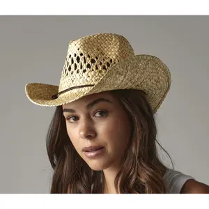 Cowboy straw hat Beechfield image-2