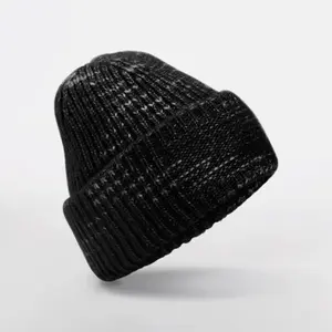 Chunky knit patch beanie Beechfield image-0